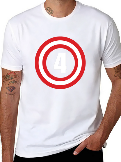Number 4 Shield Graphic Tee - Black