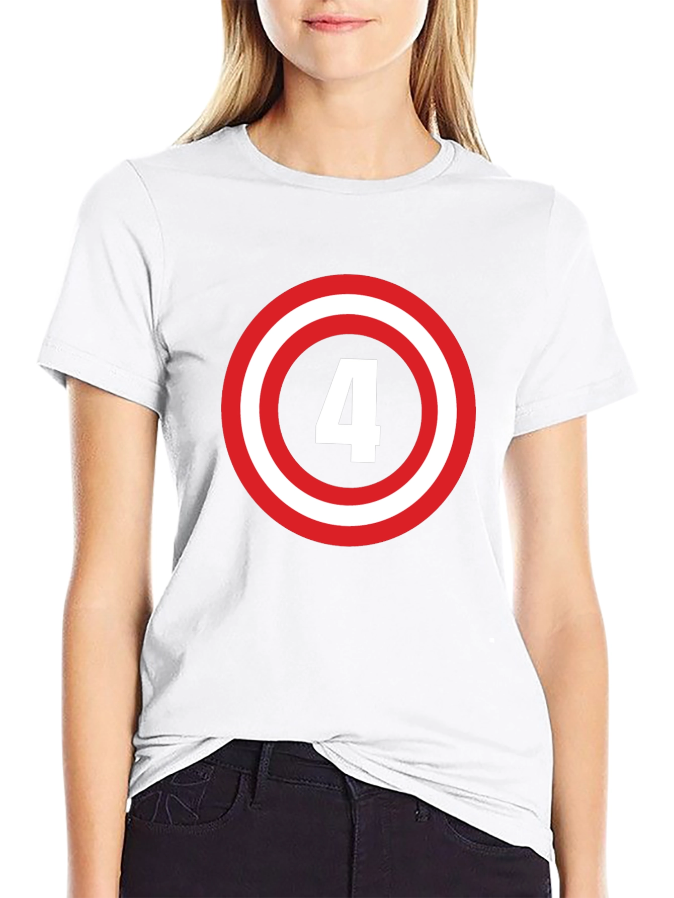 Number 4 Shield Graphic Tee - Black