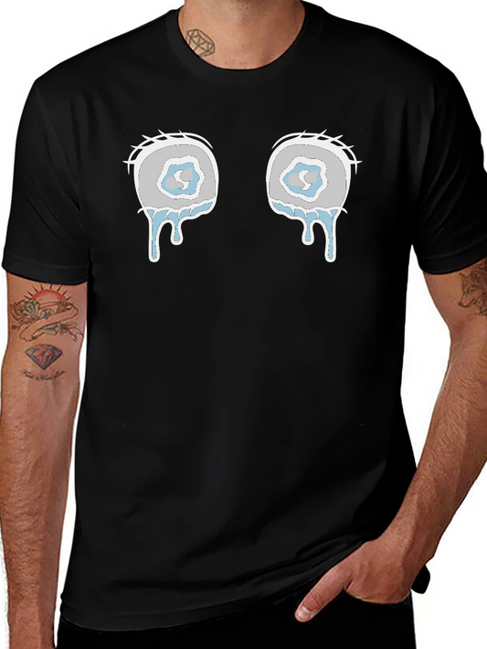 Teary Eyes Graphic Tee - Black Cotton Blend Shirt