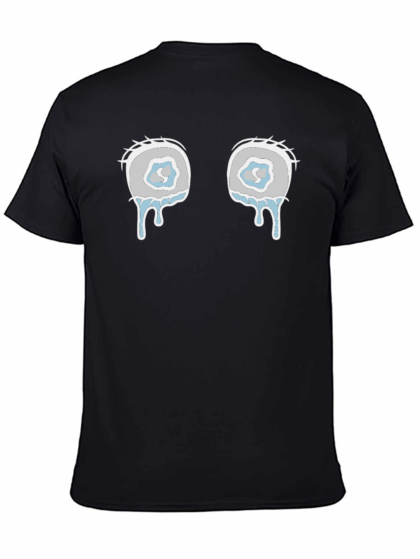 Teary Eyes Graphic Tee - Black Cotton Blend Shirt