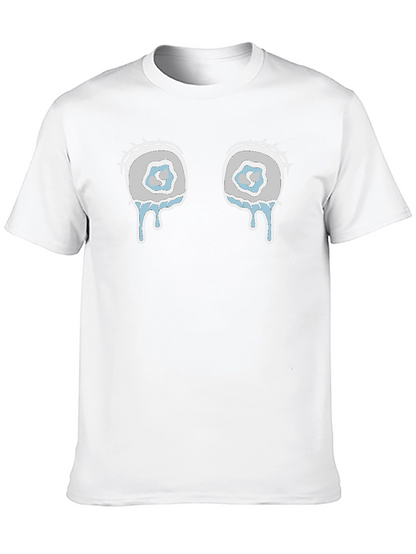 Teary Eyes Graphic Tee - Black Cotton Blend Shirt