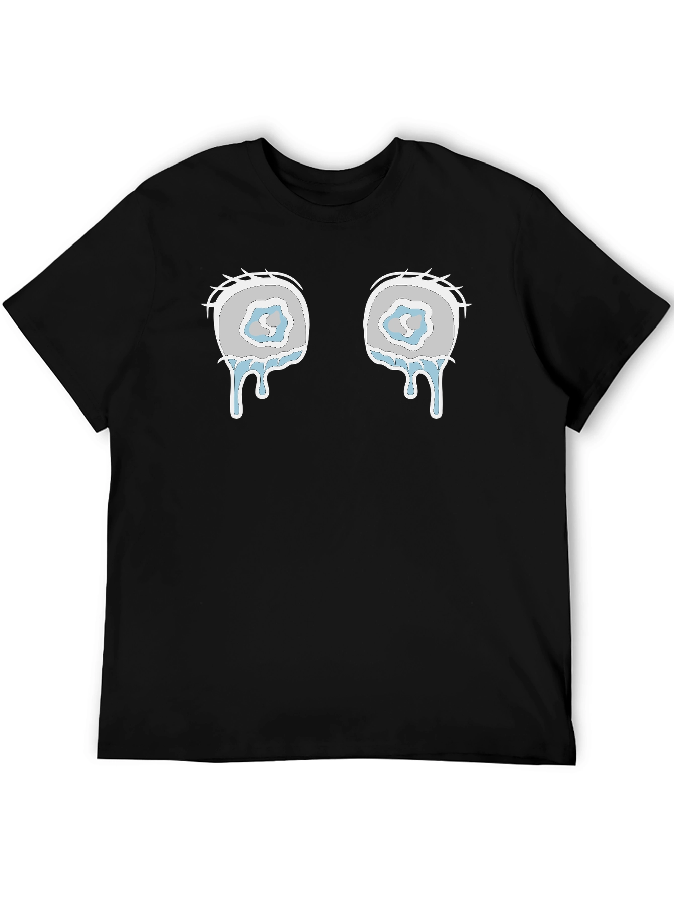 Teary Eyes Graphic Tee - Black Cotton Blend Shirt