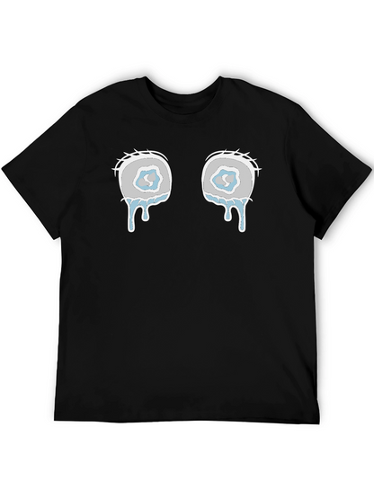 Teary Eyes Graphic Tee - Black Cotton Blend Shirt