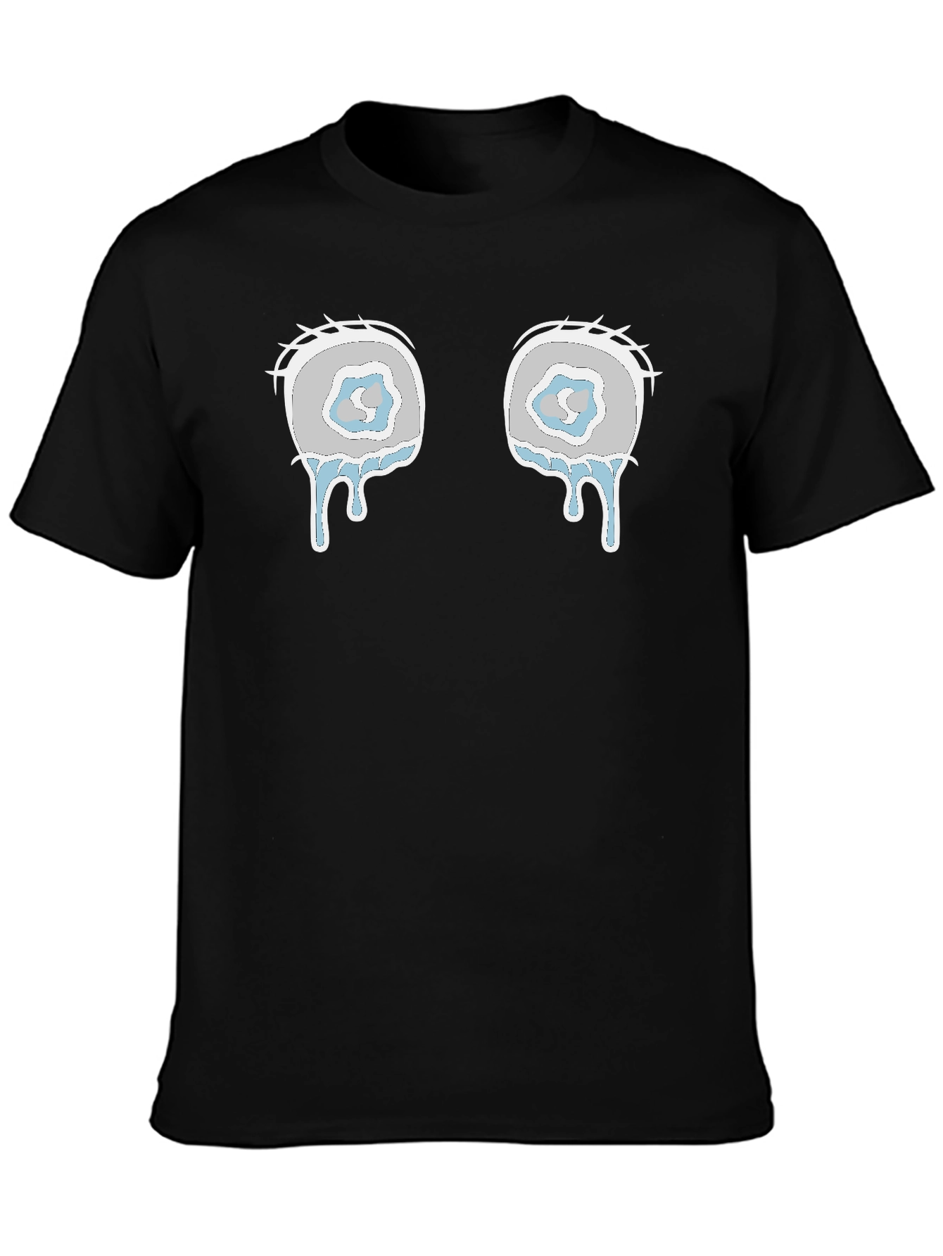 Teary Eyes Graphic Tee - Black Cotton Blend Shirt