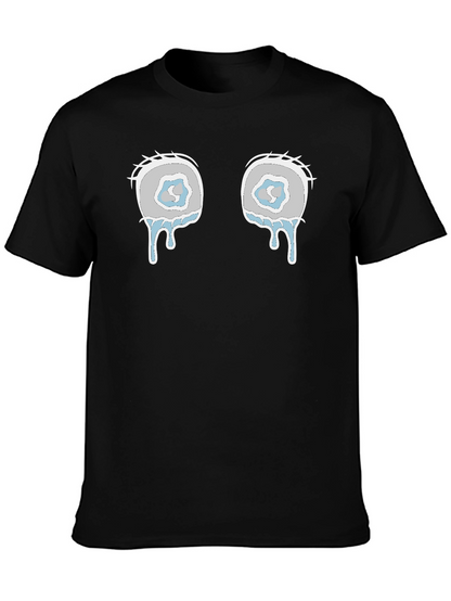 Teary Eyes Graphic Tee - Black Cotton Blend Shirt