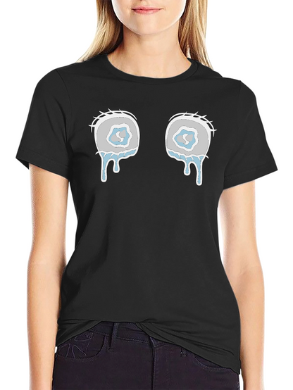 Teary Eyes Graphic Tee - Black Cotton Blend Shirt