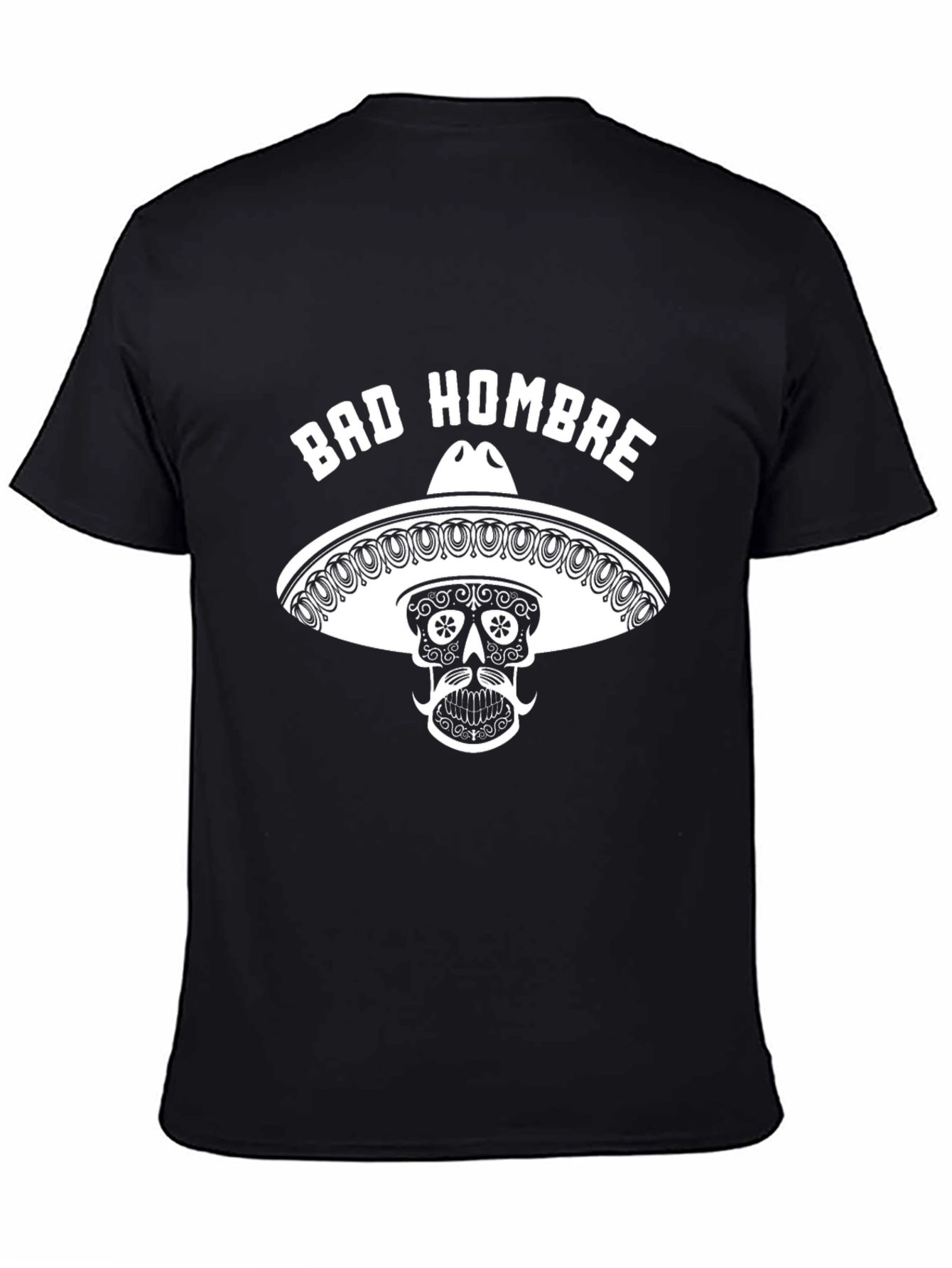 Bad Hombre Graphic Tee - Skull Sombrero T-Shirt