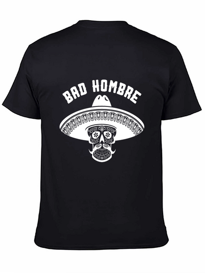 Bad Hombre Graphic Tee - Skull Sombrero T-Shirt