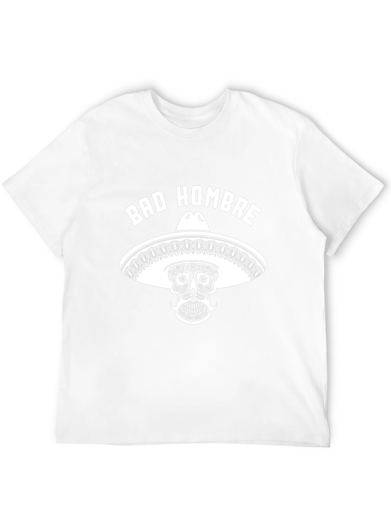 Bad Hombre Graphic Tee - Skull Sombrero T-Shirt