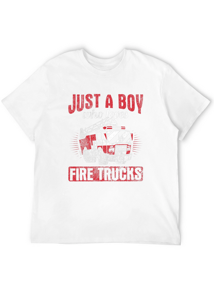Boy Who Loves Firetrucks T-Shirt