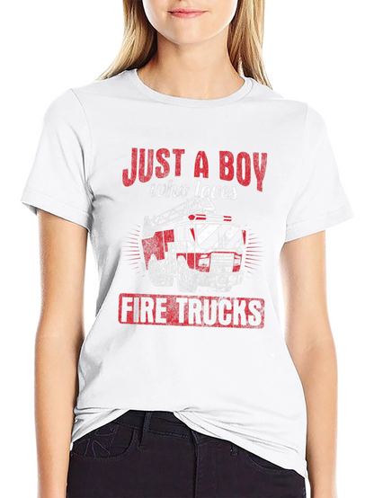 Boy Who Loves Firetrucks T-Shirt