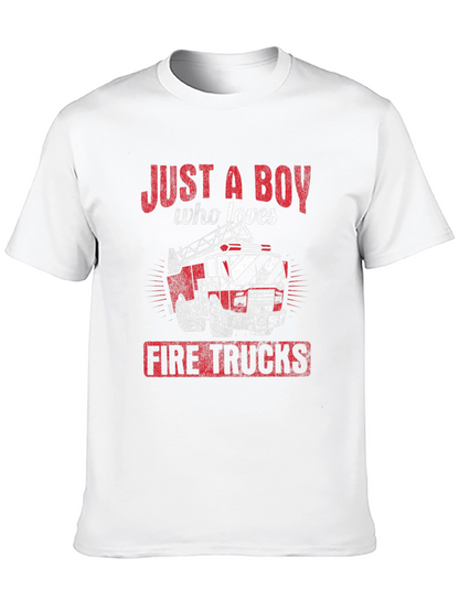 Boy Who Loves Firetrucks T-Shirt