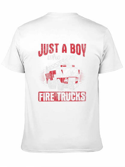 Boy Who Loves Firetrucks T-Shirt