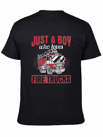 Boy Who Loves Firetrucks T-Shirt
