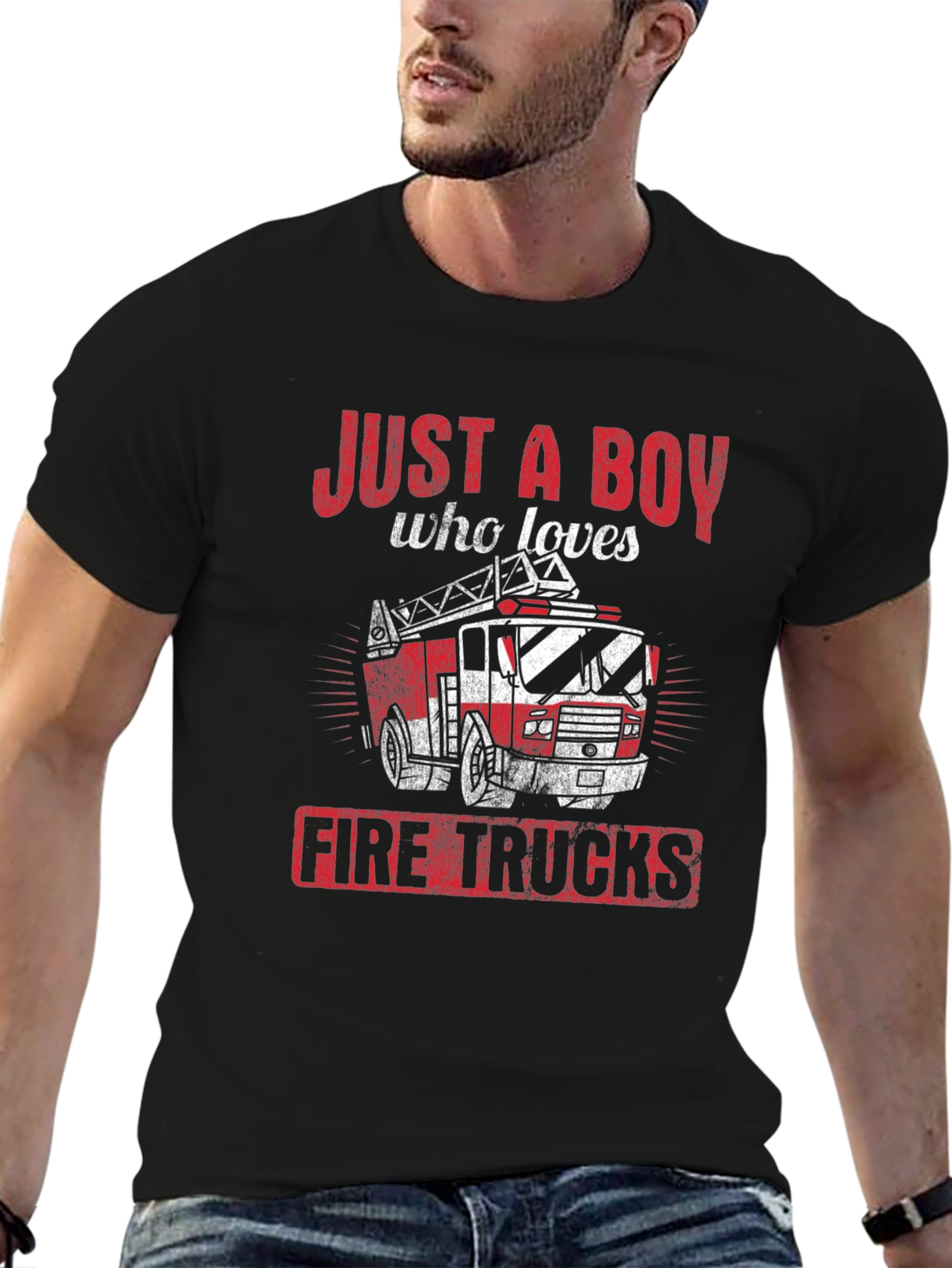 Boy Who Loves Firetrucks T-Shirt
