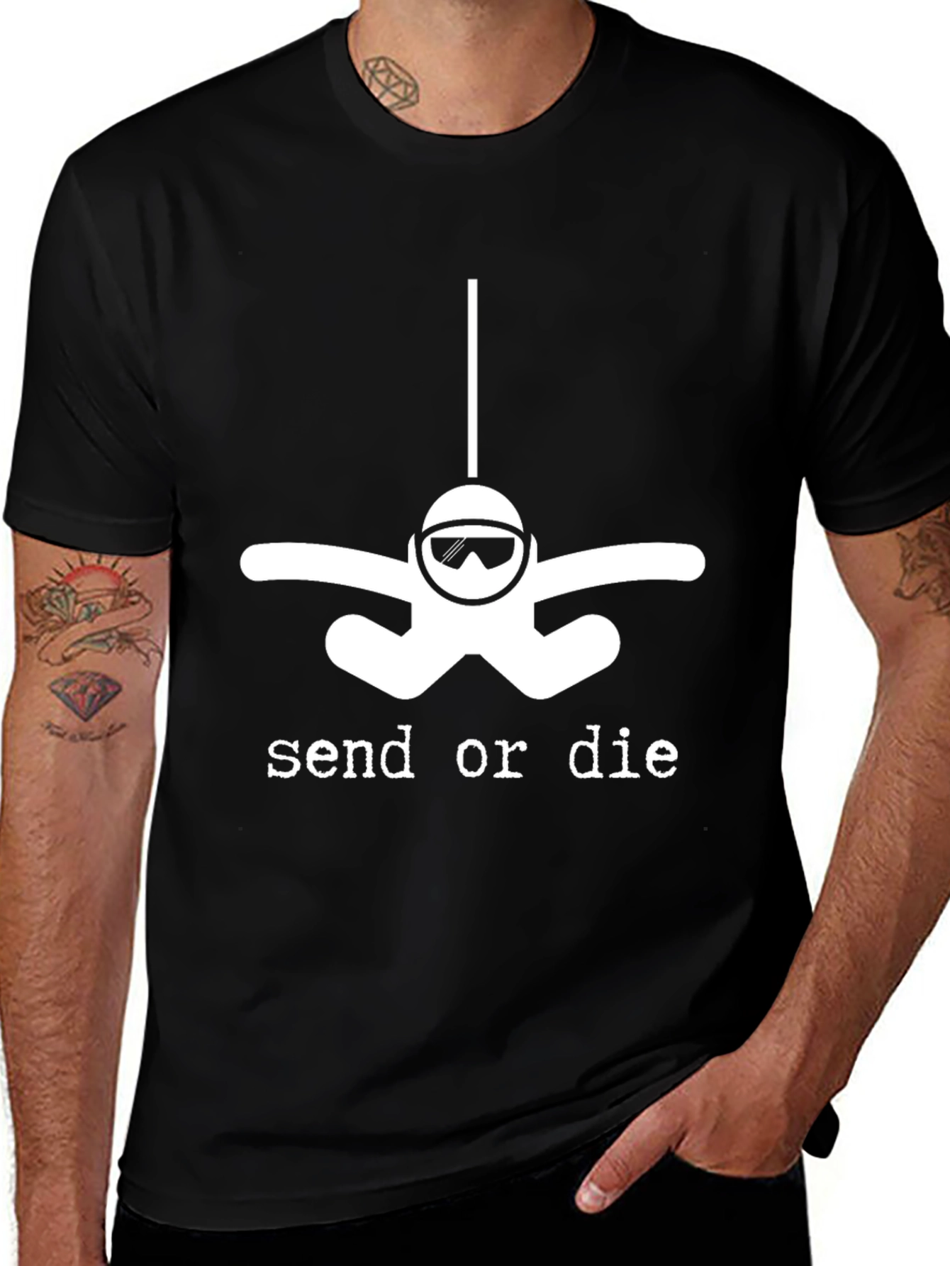 Send or Die Skydiver T-Shirt - Black