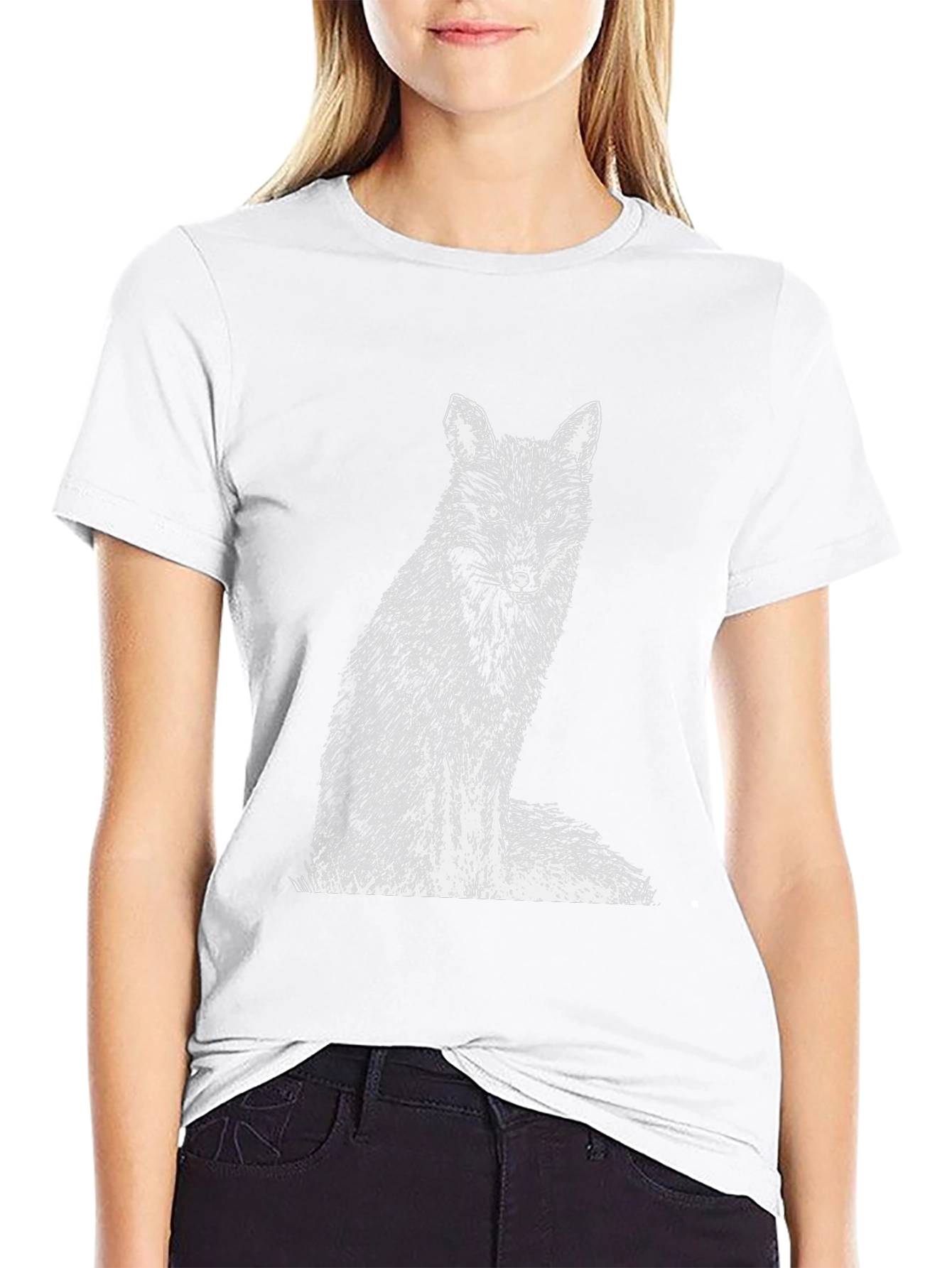 Fox Graphic Print Black T-Shirt