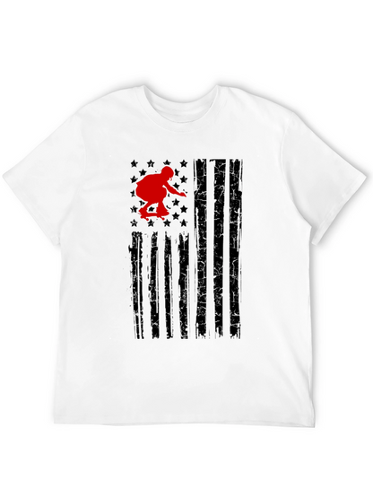 Skateboarding USA Flag Graphic T-Shirt