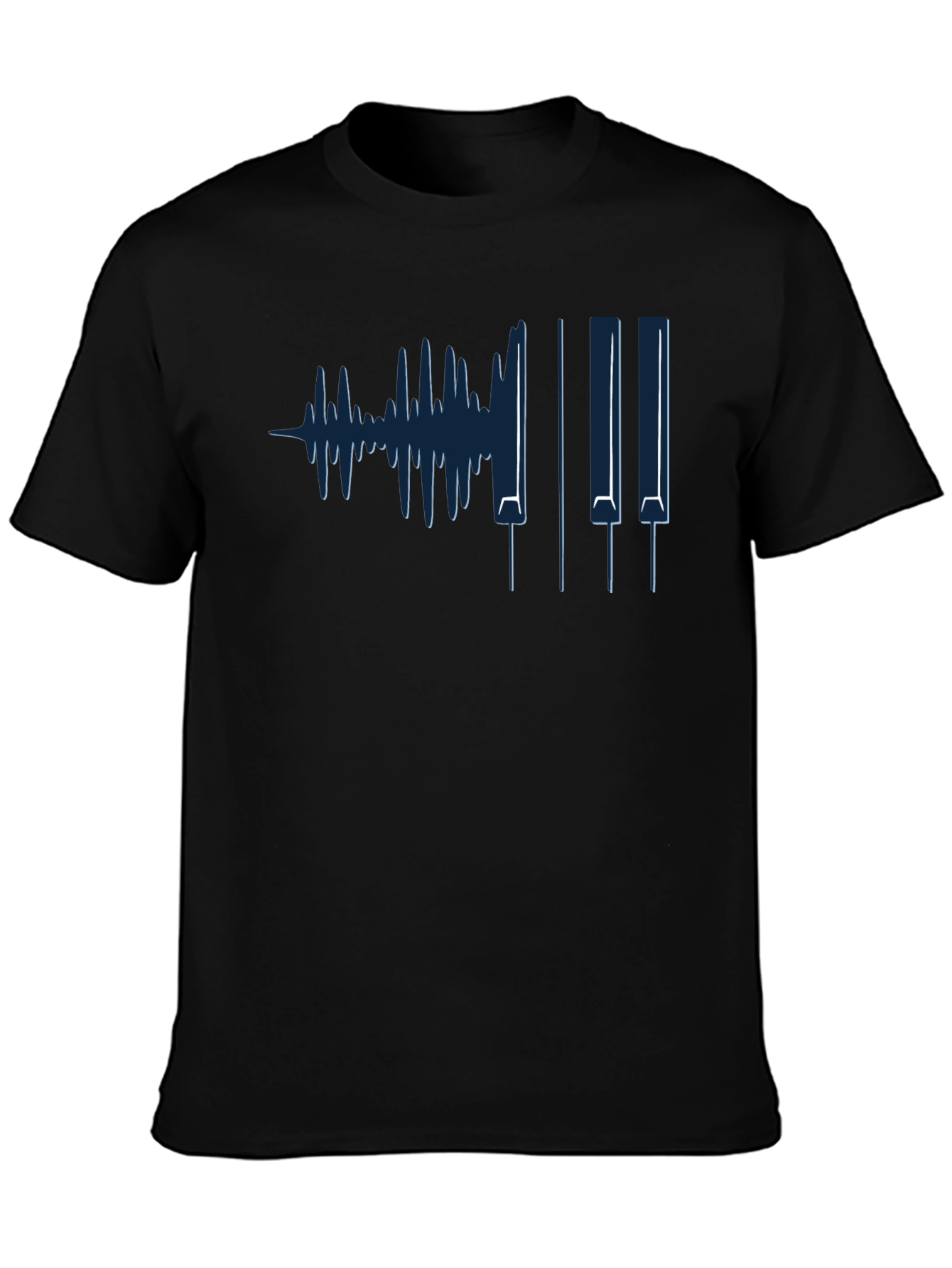 Music Waveform Piano Keys Graphic Tee