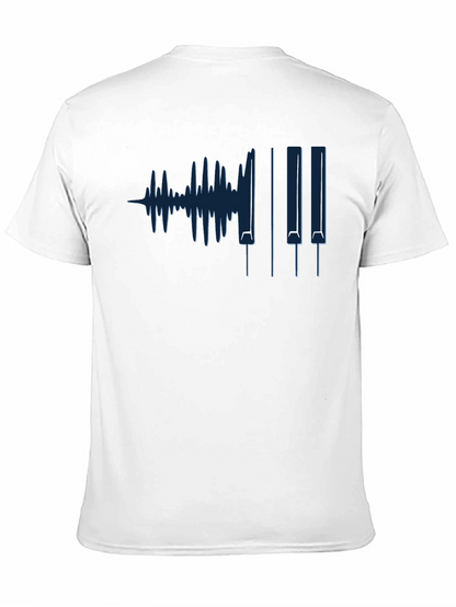 Music Waveform Piano Keys Graphic Tee