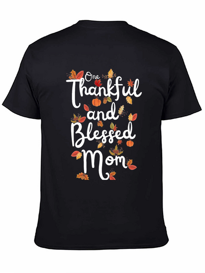 Thankful & Blessed Mom T-Shirt | Fall Graphic Tee