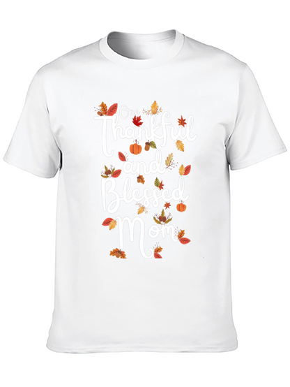 Thankful & Blessed Mom T-Shirt | Fall Graphic Tee
