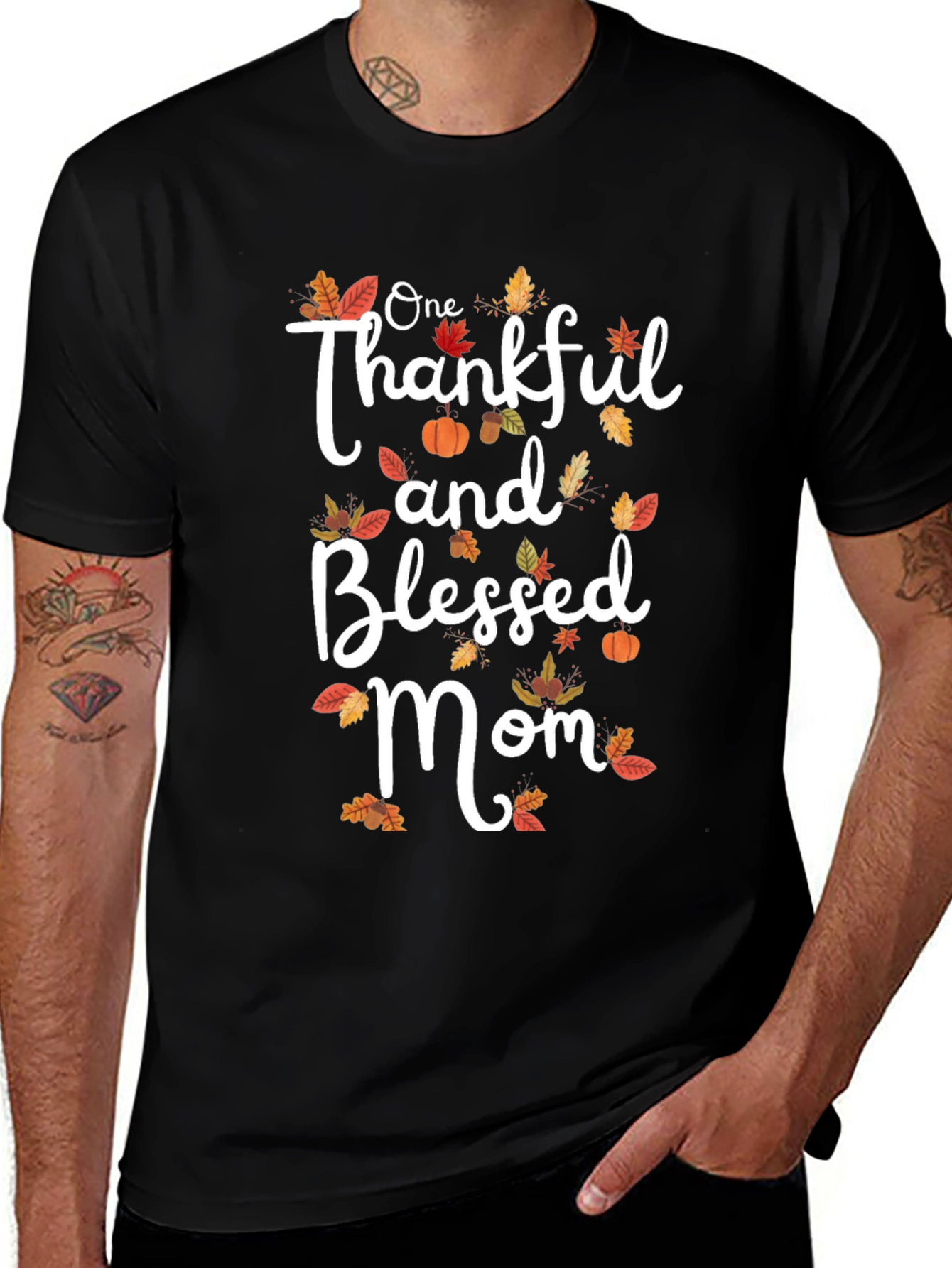 Thankful & Blessed Mom T-Shirt | Fall Graphic Tee