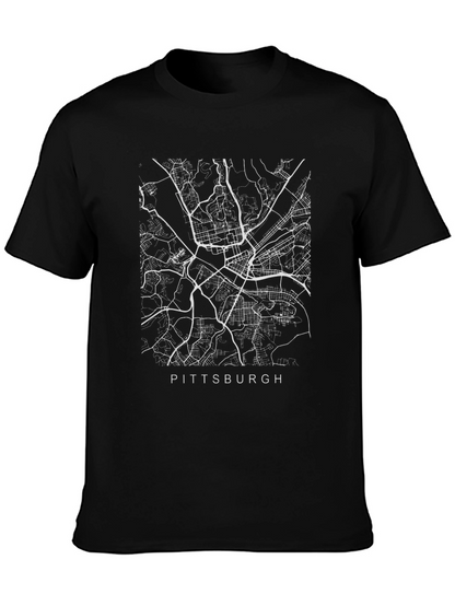 Pittsburgh Map Tee - City Streets Design