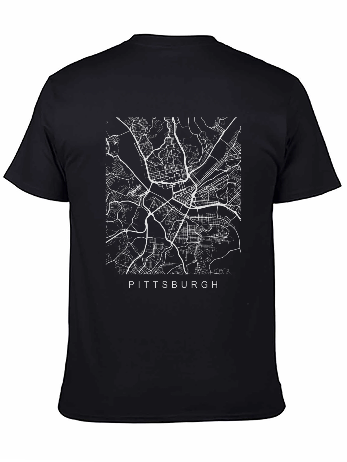 Pittsburgh Map Tee - City Streets Design