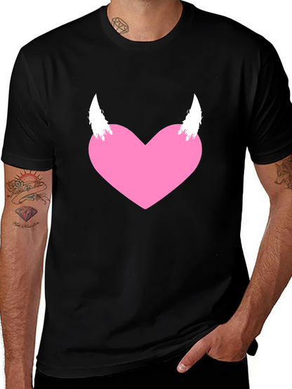 Heart with Horns Graphic Tee - Black