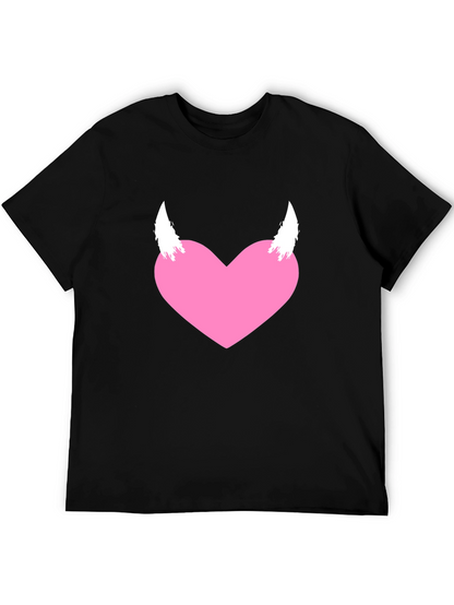 Heart with Horns Graphic Tee - Black