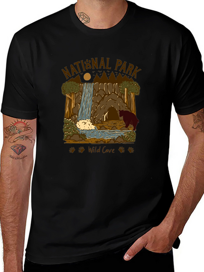 National Park Wild Cave Black T-Shirt