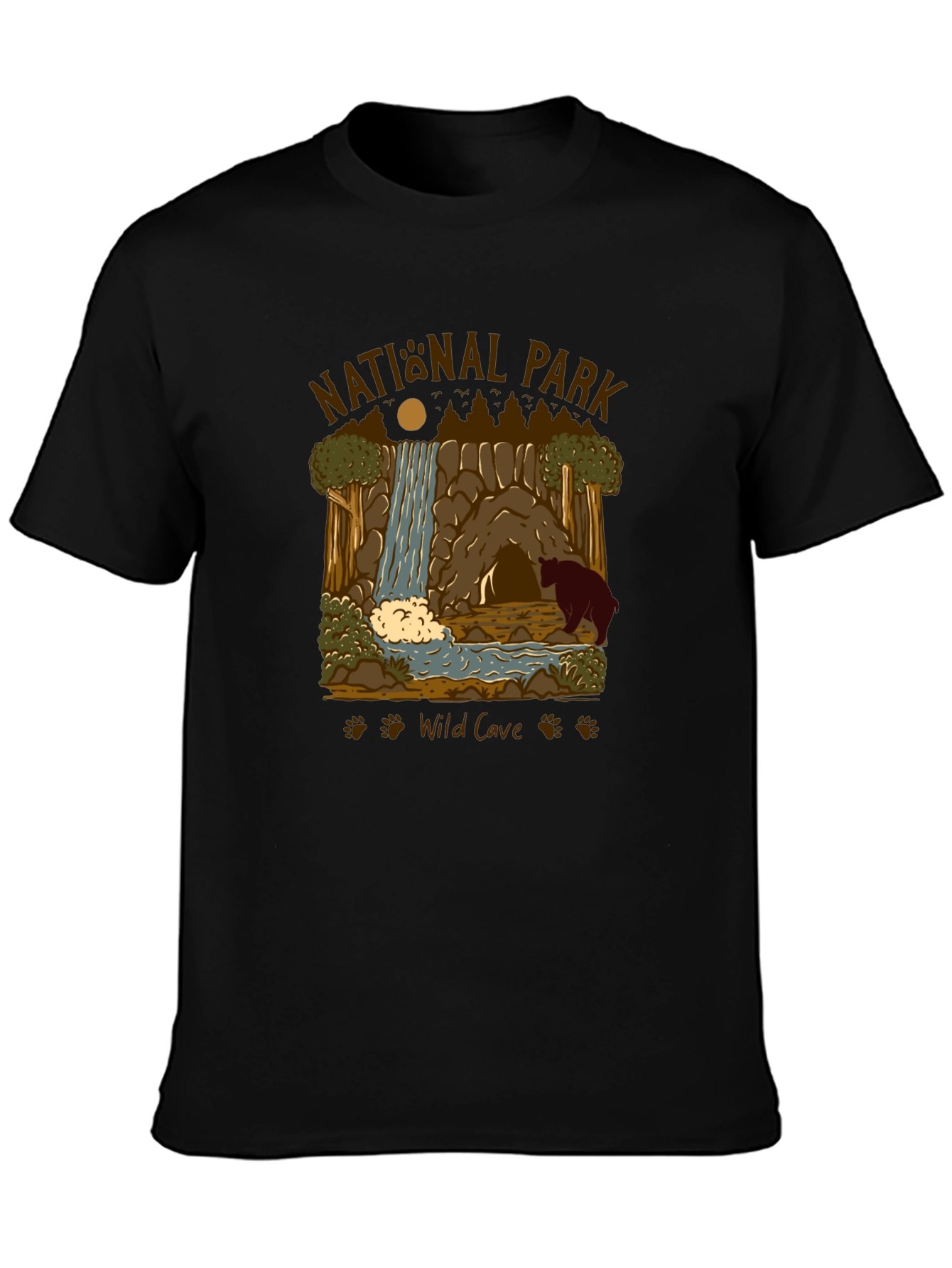 National Park Wild Cave Black T-Shirt