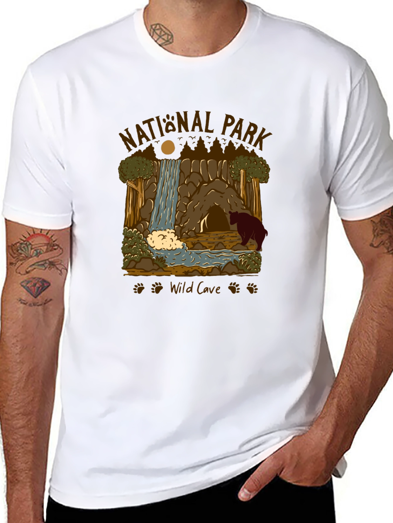 National Park Wild Cave Black T-Shirt