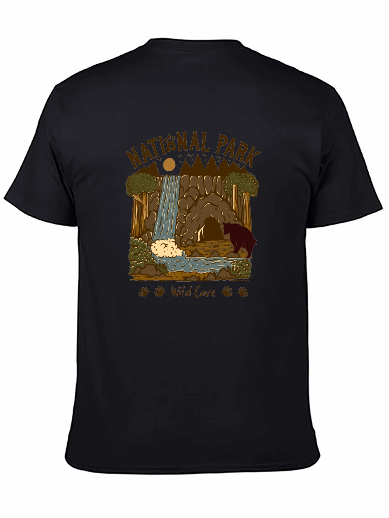 National Park Wild Cave Black T-Shirt