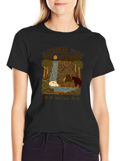 National Park Wild Cave Black T-Shirt