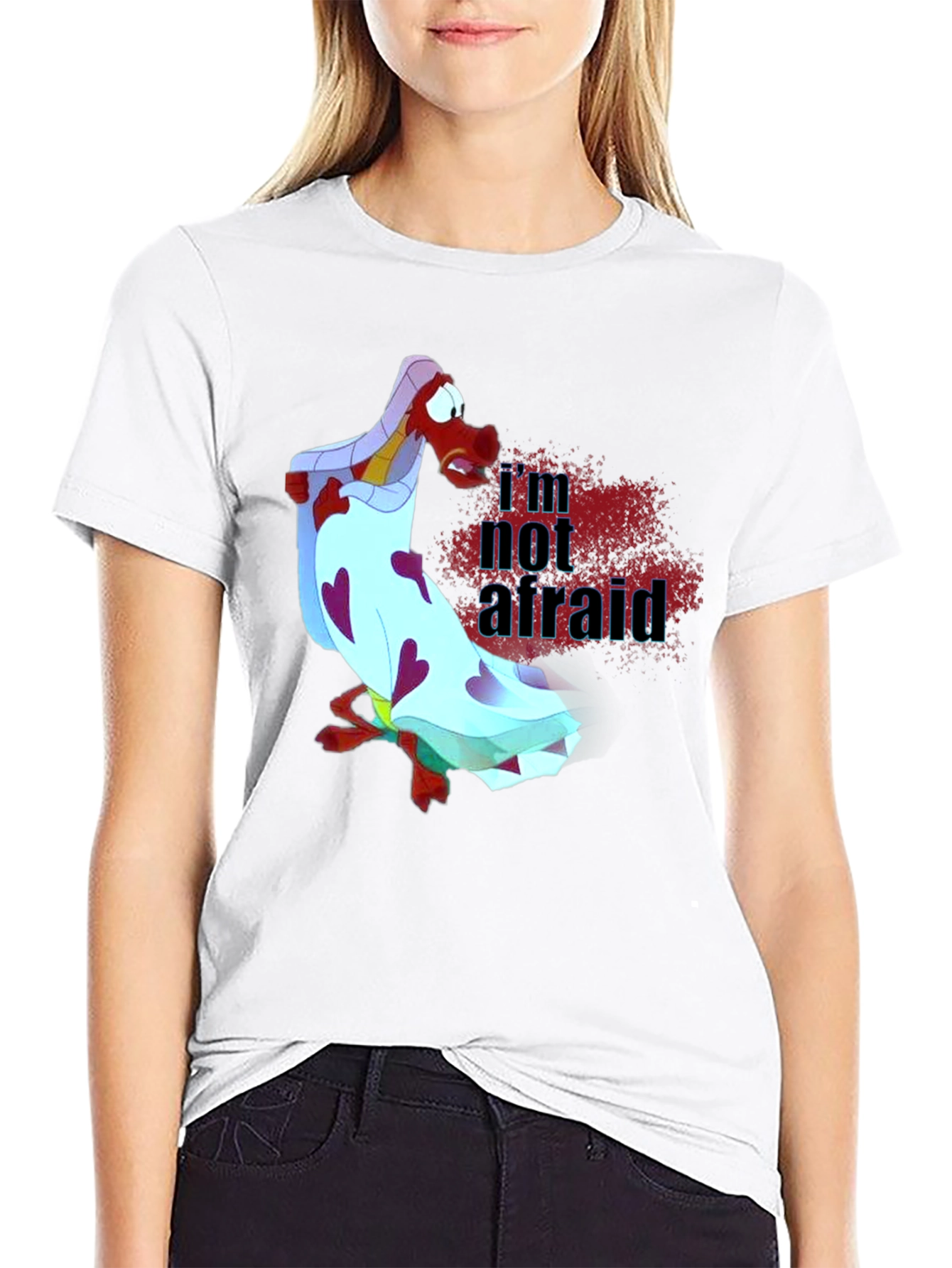 Mulan Mushu Im Not Afraid Graphic T-Shirt
