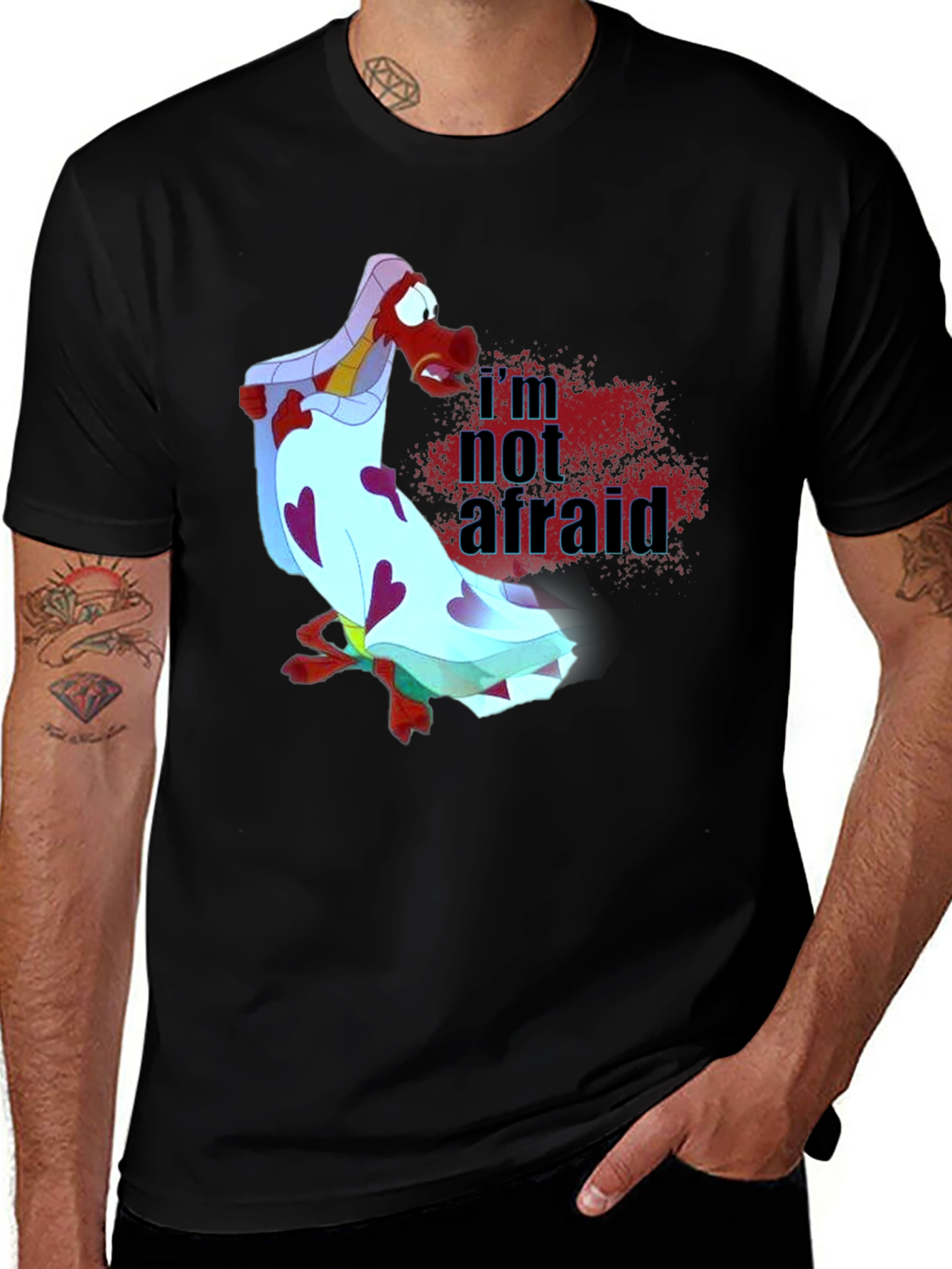 Mulan Mushu Im Not Afraid Graphic T-Shirt