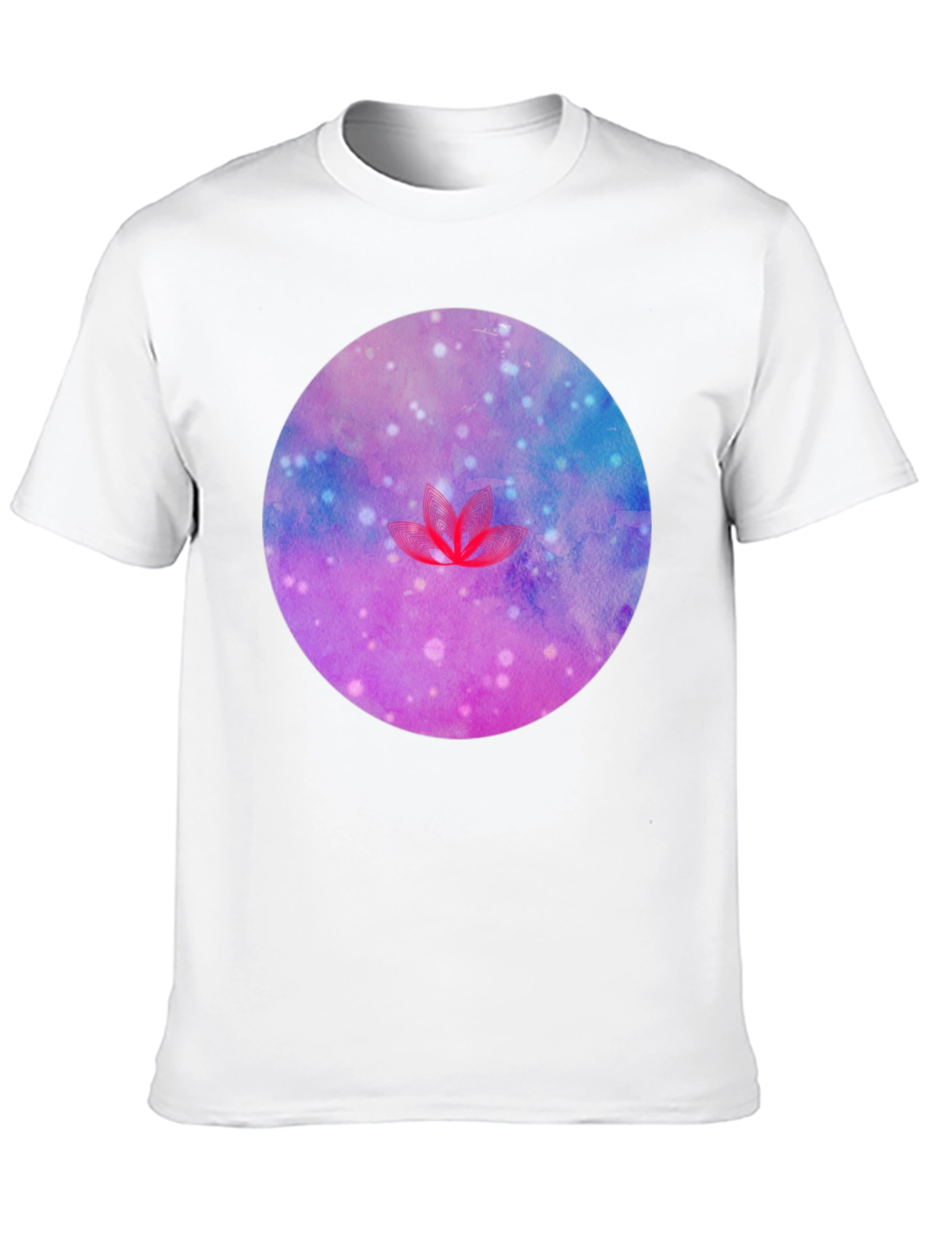 Galaxy Lotus Flower Graphic Tee - Black