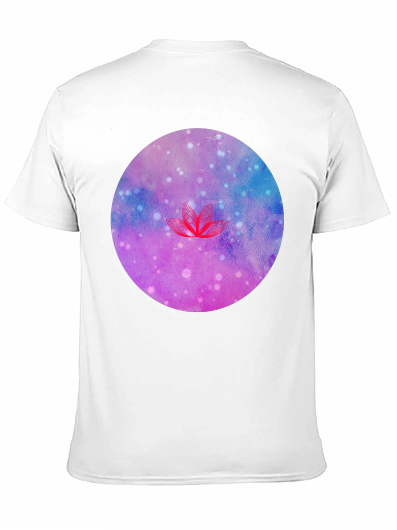 Galaxy Lotus Flower Graphic Tee - Black