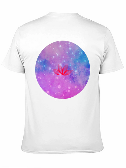 Galaxy Lotus Flower Graphic Tee - Black