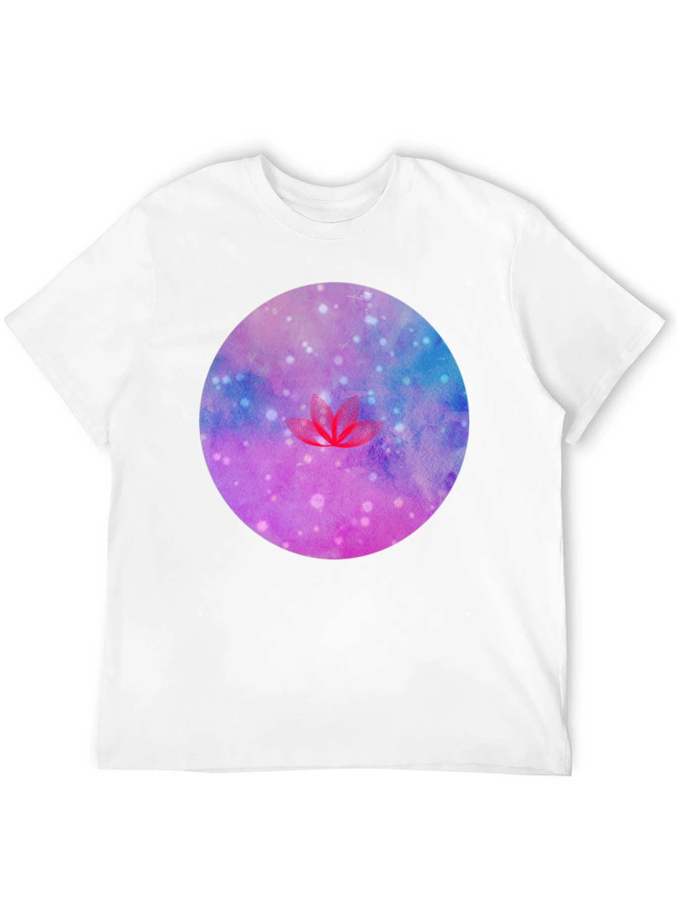 Galaxy Lotus Flower Graphic Tee - Black