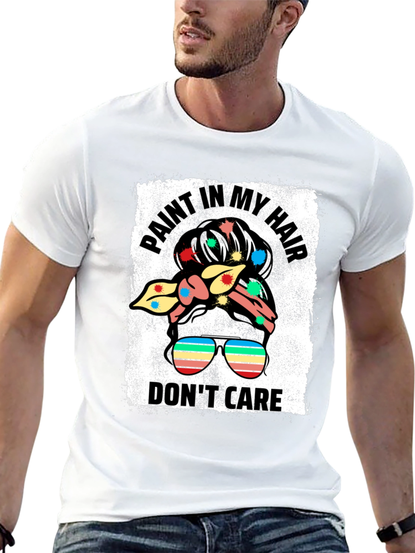 Paint In My Hair Dont Care Black T-Shirt