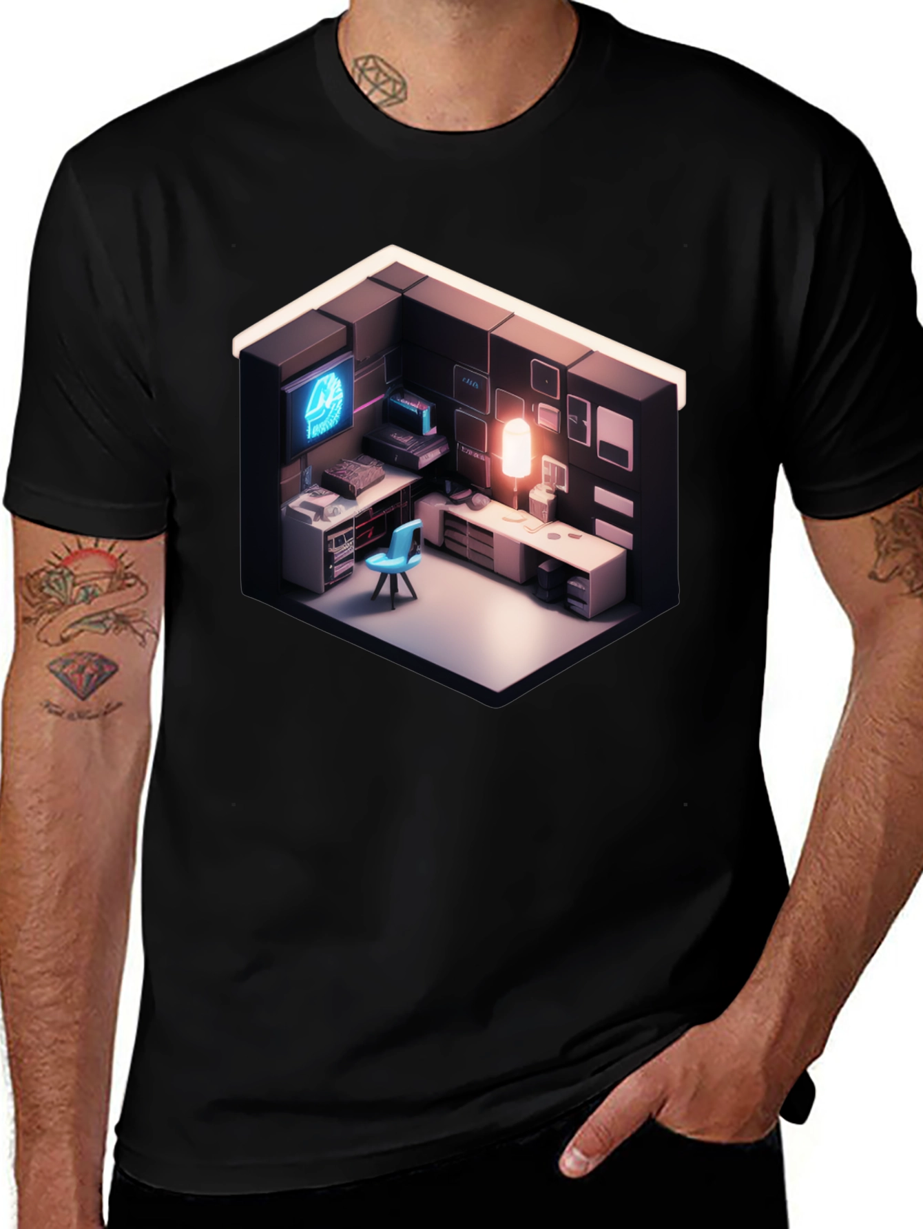 Isometric Gaming Room Tee - Gamers Delight
