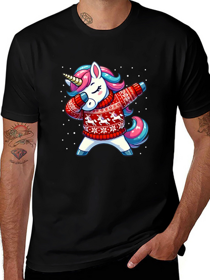 Dabbing Unicorn Christmas T-Shirt