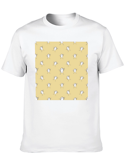 Funny Smiley Face Pattern Black T-Shirt