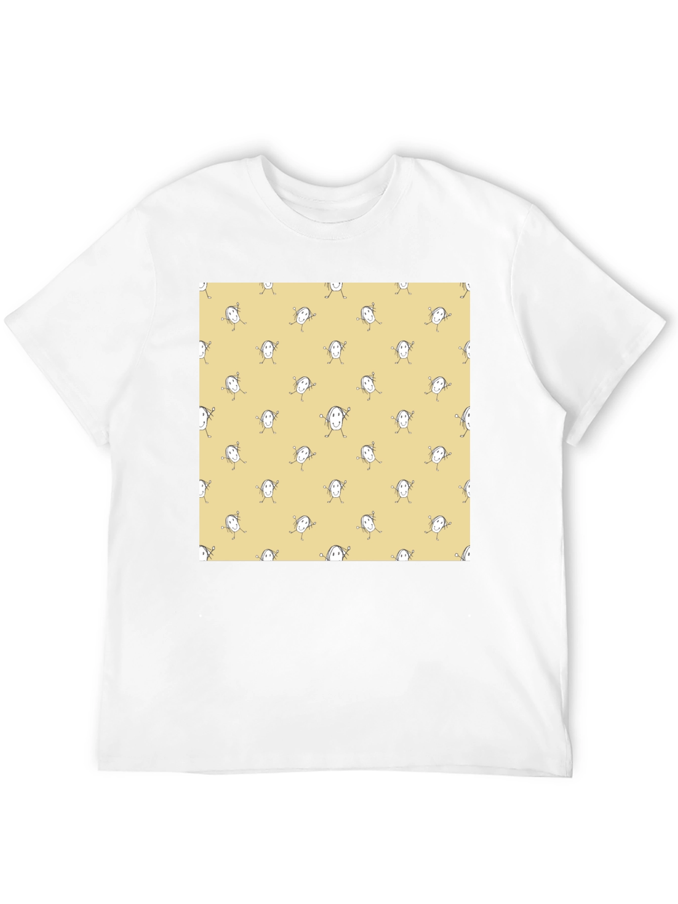 Funny Smiley Face Pattern Black T-Shirt