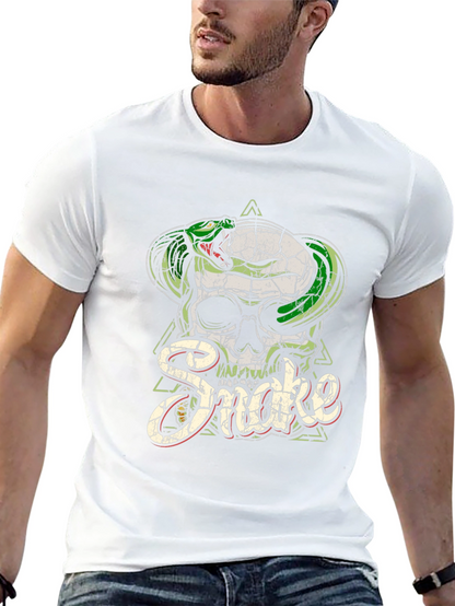 Skull & Snake Graphic Tee - Mens Black T-Shirt