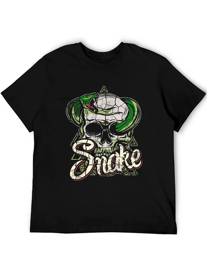 Skull & Snake Graphic Tee - Mens Black T-Shirt