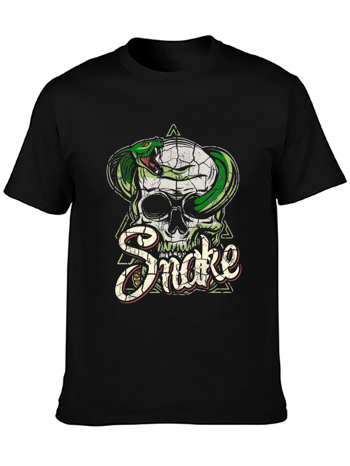 Skull & Snake Graphic Tee - Mens Black T-Shirt